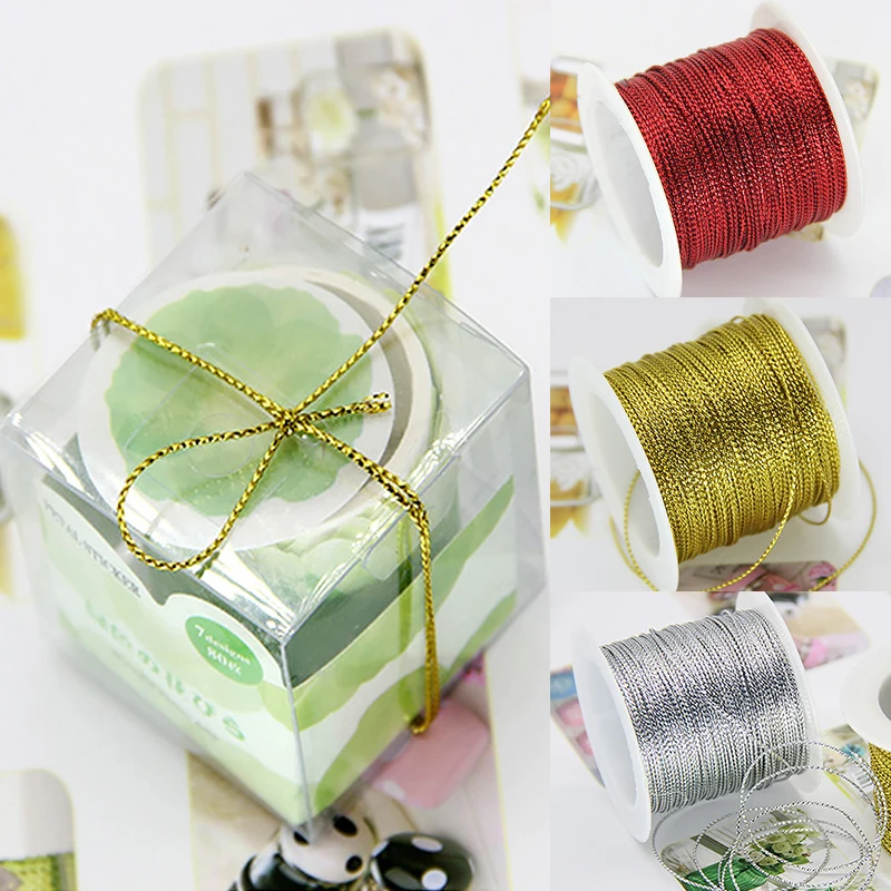 

Rope Gold Silver Cord Gift Packaging String Metallic Jewelry Thread Cord DIY Tag Line Bracelet Making Labels Mark Lanyard 20m