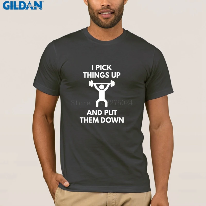 الكلاسيكية رفع الاثقال الاثقال للرجال أنا بيك الامور t-shirt للرجال المضادة للتجاعيد الأصلي تي شيرت زائد الحجم