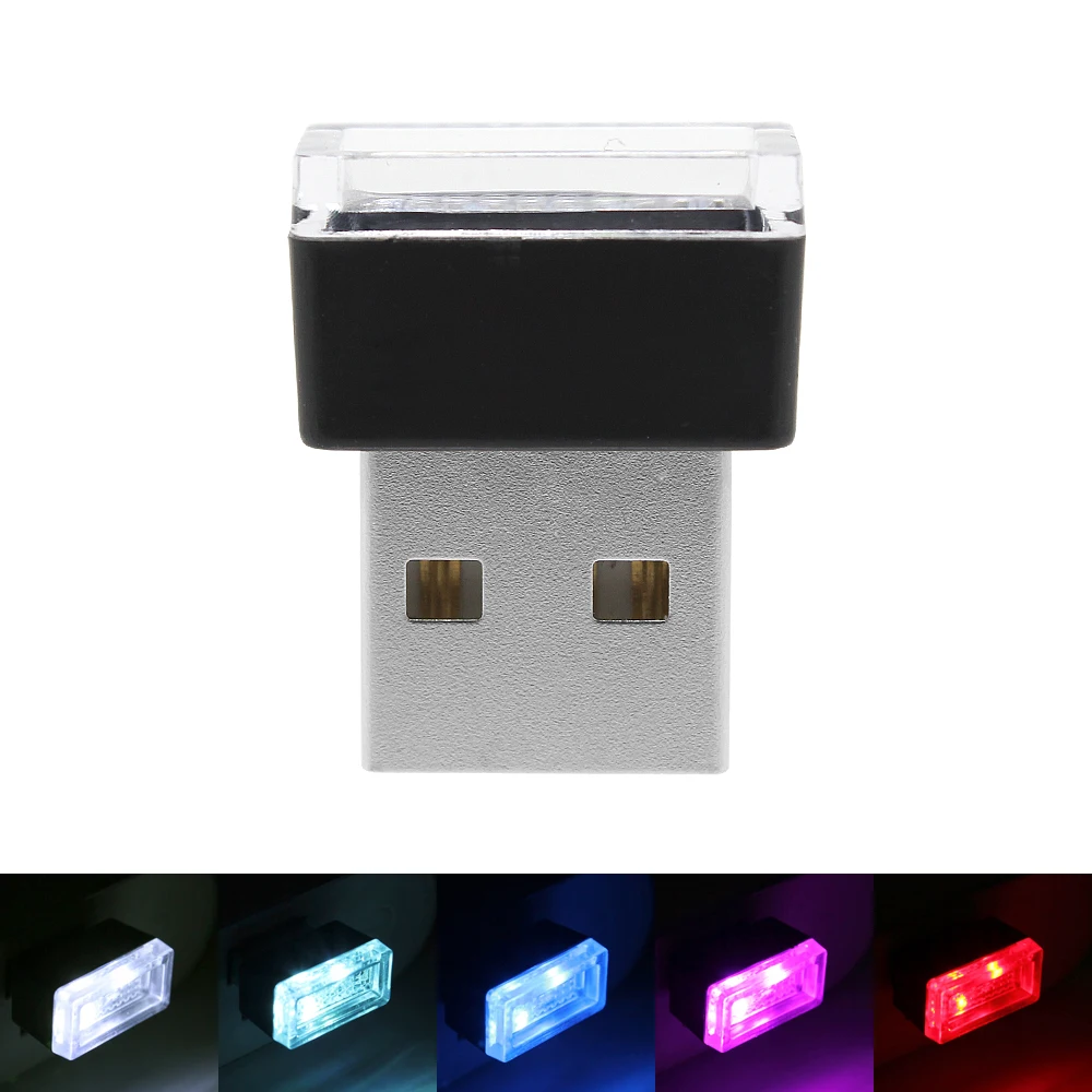 

1pcs 5 Colors Mini USB LED Car Atmosphere Lamp DC 5V Auto Interior Decoration Night Lights Blue/White/Red/Pink/Crystal