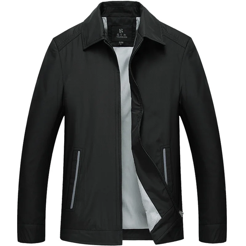 

Spring Autumn Jackets Men Casual Fashion Thin Cotton Windbreaker College Stand Collar Black Coat Homme Varsity Jacket W66