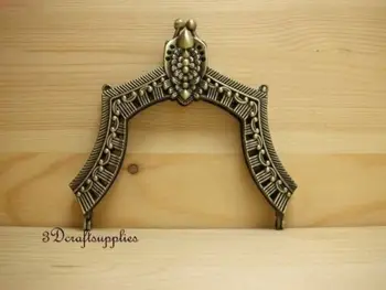 

metal frame sewing bag purse frame clasp alloy 4 3/4 inch anti bronze D35