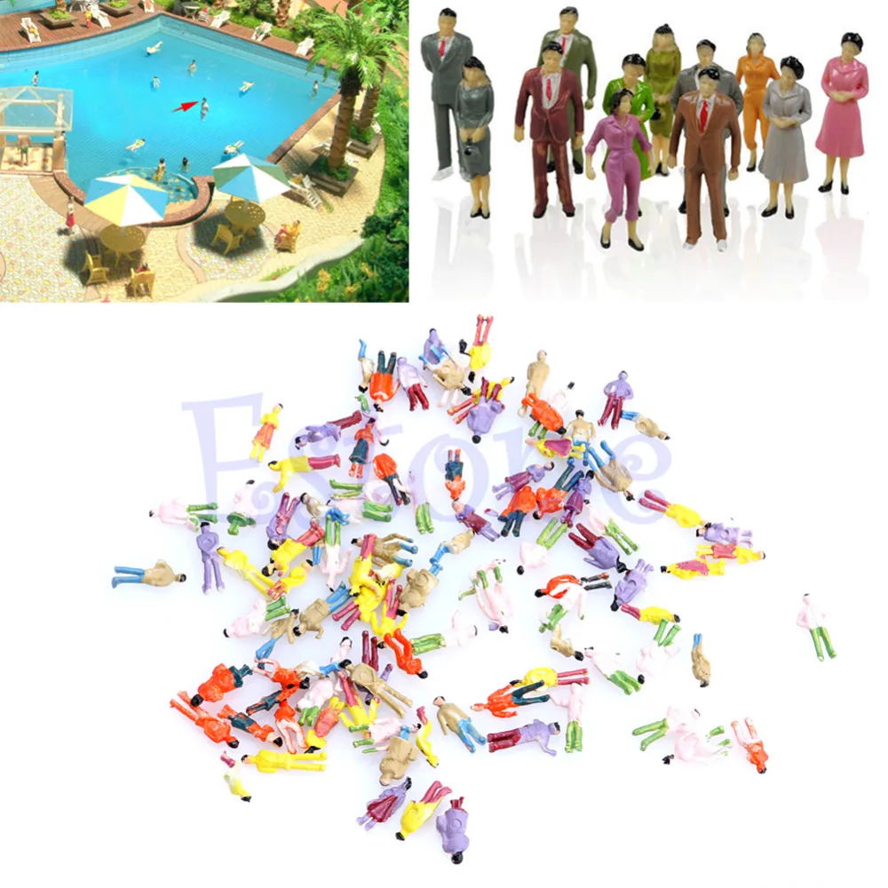 

100pcs 1:150 Building Layout Model People HO Scale Painted Figure Passenger Model Building Kits
