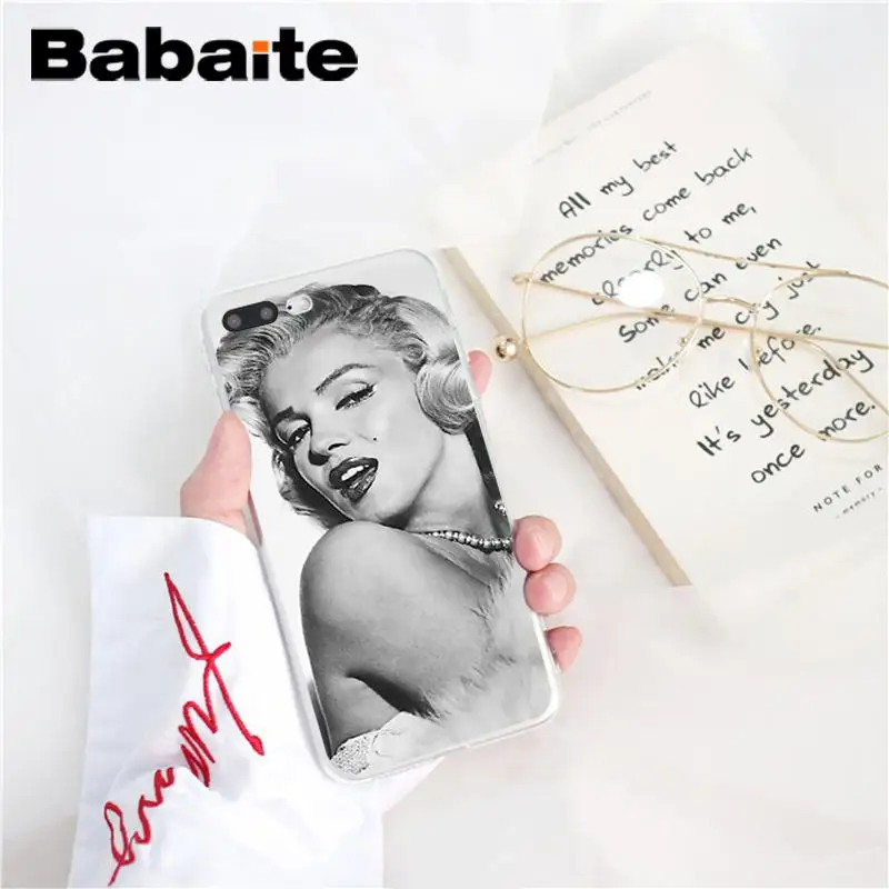 Babaite marylin monroe, TPU, аксессуары для телефонов, чехол, оболочка для iPhone 8, 7, 6, 6S Plus, X, XS MAX, 5, 5S, SE, XR, 10, чехол