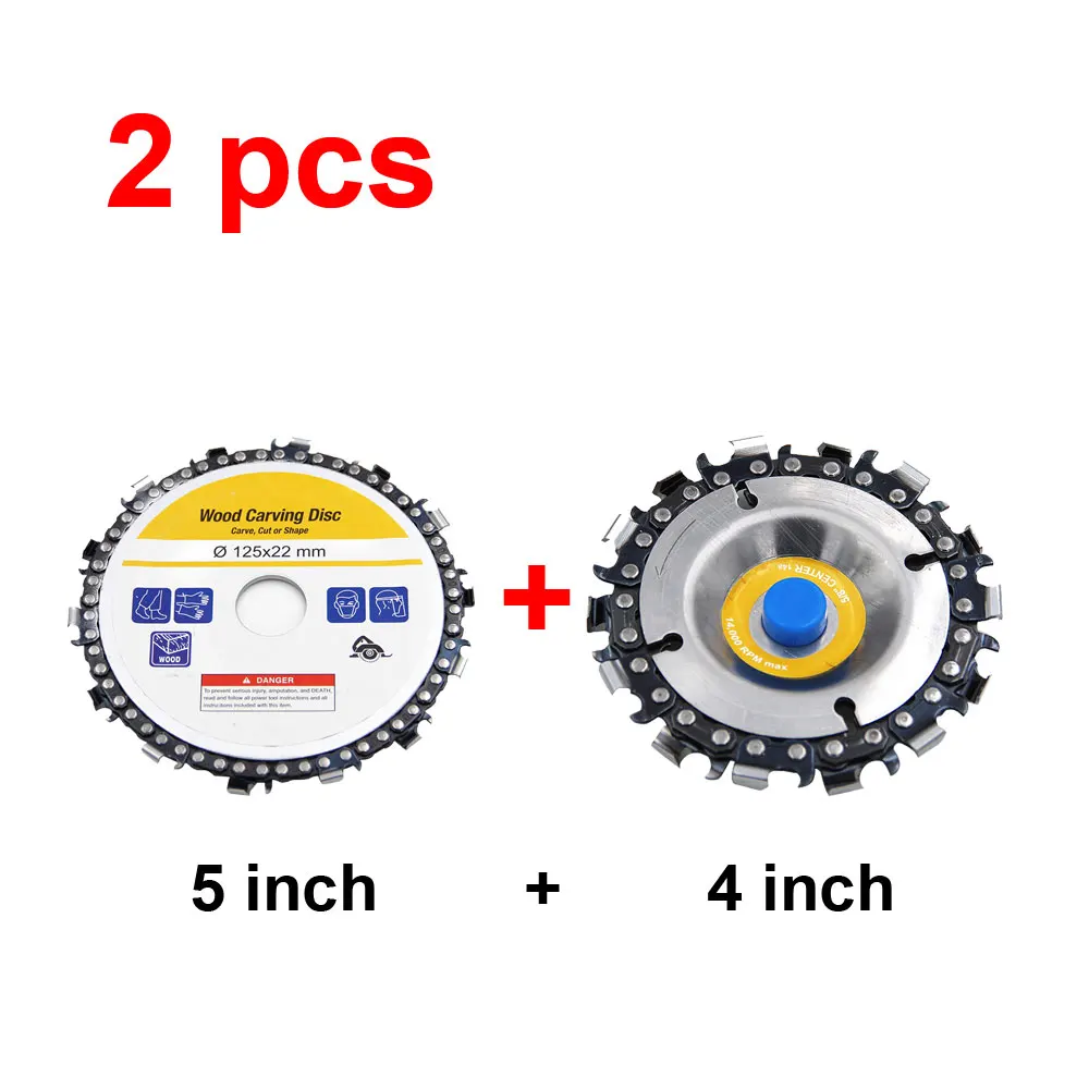 4/5in резьба по дереву диск шлифовальник диск цепи деревообрабатывающий пильный диск для резки лезвия шлифовального древесины щелевые пильный диск для угловая шлифовальная машина - Цвет: 2pc
