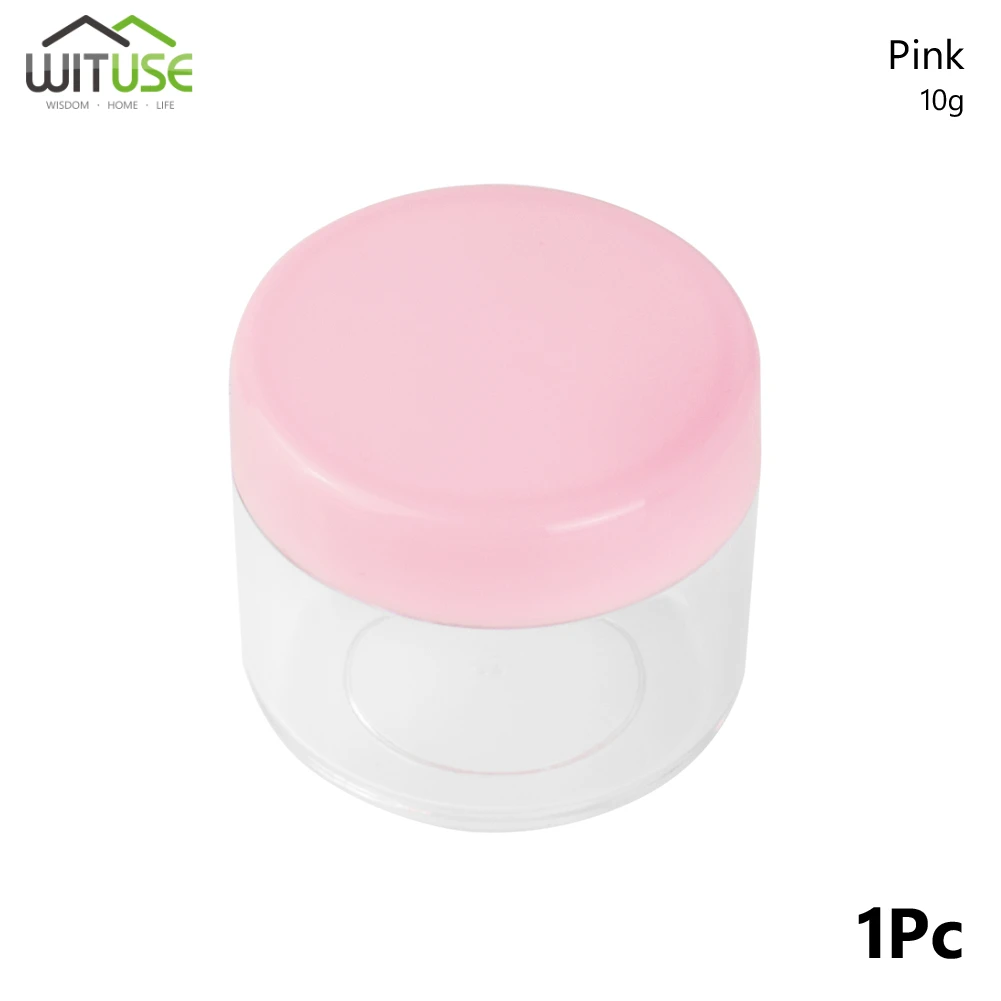 Косметики баночка Ланч-бокс для макияжа кремовый многоразовый флакон для хранения горшок контейнер на круглые бутылки с точечной фиксацией Портативный Пластик прозрачный чехол 10, 15 г, 20 г - Цвет: 10g Pink
