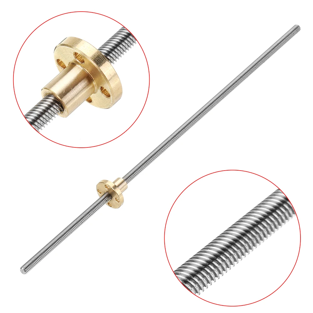 

T6 Lead Screw 300mm Length 6mm Thread 1mm Pitch Lead Screw with Copper Nut For Stepper Motor driving Guide Rail