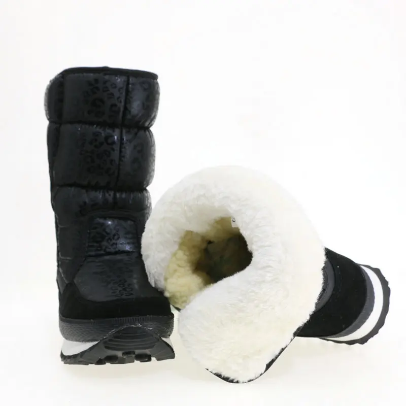 Черные леопардовые снежные сапоги, легко надеваются, подходят для длительного использования, повседневная одежда для офиса или работы, прогулок в дороге, полный размер