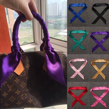 

100x4cm Women Fashion Solid Bag Scarf Ribbon Head Hair Handle Scarf Luxury Brand Decoration Tie