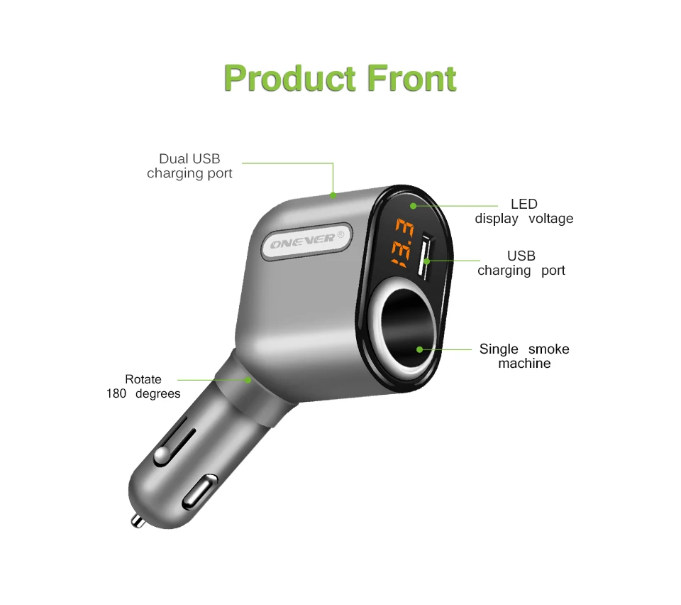 Зарядных порта USB для автомобиля Зарядное устройство Автомобильный Разветвитель Прикуривателя 5 V 3.1A 12 V-24 V макс 80 Вт Мощность адаптер Напряжение Дисплей