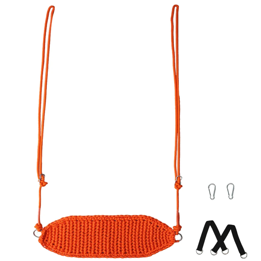 Kids Swing Seats Rope Net Style Swing Play for Indoor, Outdoor, Playground, Home Tree with Snap Hooks & Straps, 440 lbs Capacity