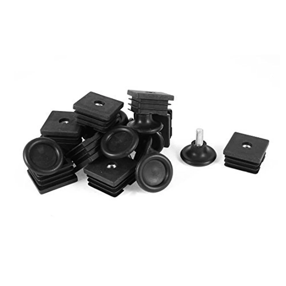 

10 Set Convenient Adjustable Leveling Foot Base 38Mmx38Mm Square Tube Insert Black Colorful