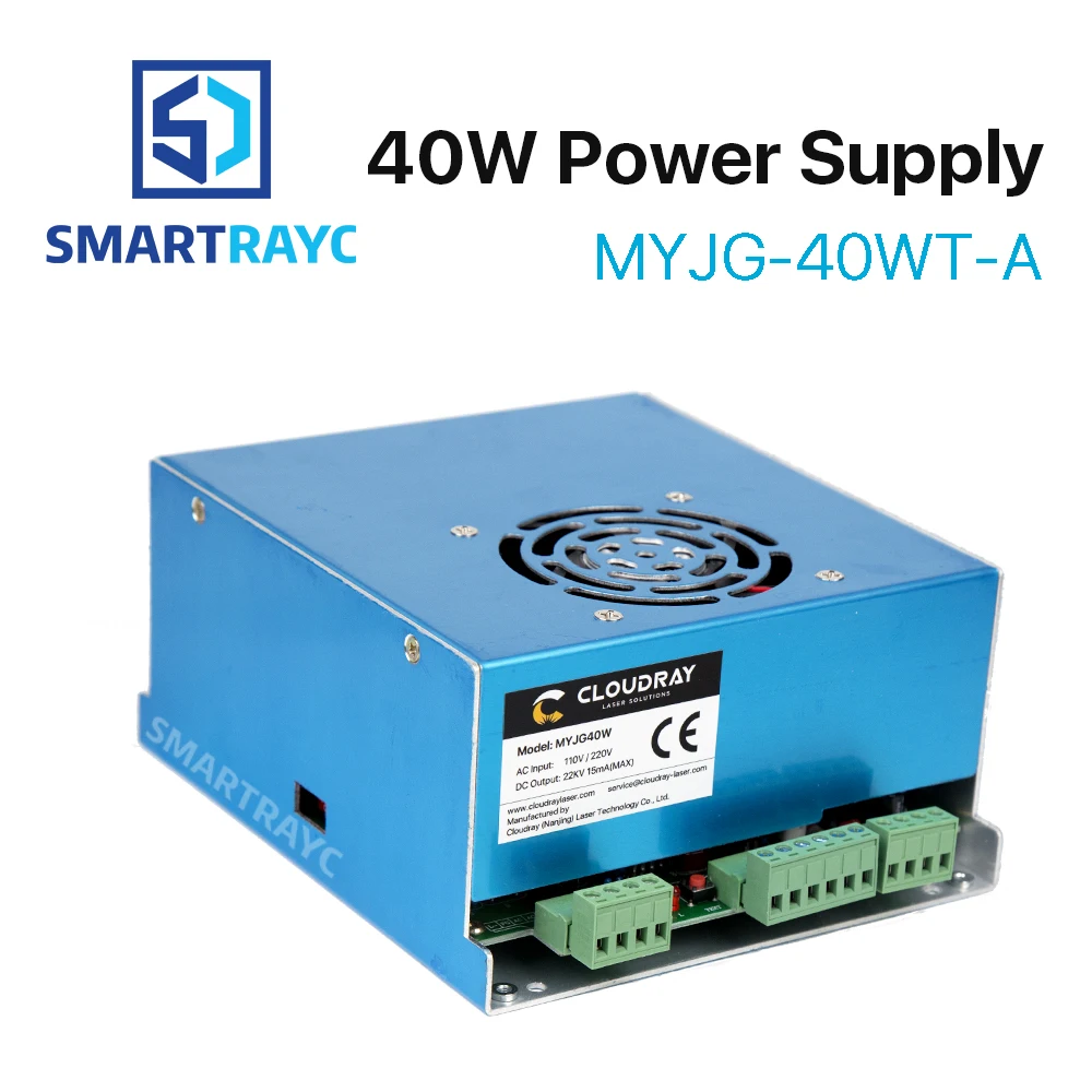 

Smartrayc 40W CO2 Laser Power Supply MYJG 40WT 110V/220V for Laser Tube Engraving Cutting Machine Model A
