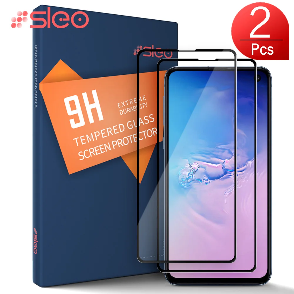 SLEO 2Pcs For Samsung Galaxy S10e Tempered Glass Full Cover 9H Screen