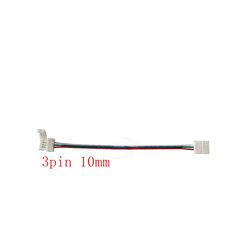 5 шт. 2pin 3pin/4pin/5pin/6pin 8 мм/10 мм/12 мм двойной зажим Соединительный кабель для светодиодной ленты для 3528 WS2812 5050 RGB RGBW RGBWW светодиодный полосы