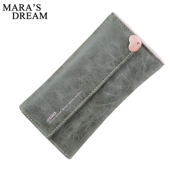 

Mara's Dream 2018 Heart PU Leather Women Wallet Female Long Portable Multifunction Wallets Change Lady Coin Purses Card Holders