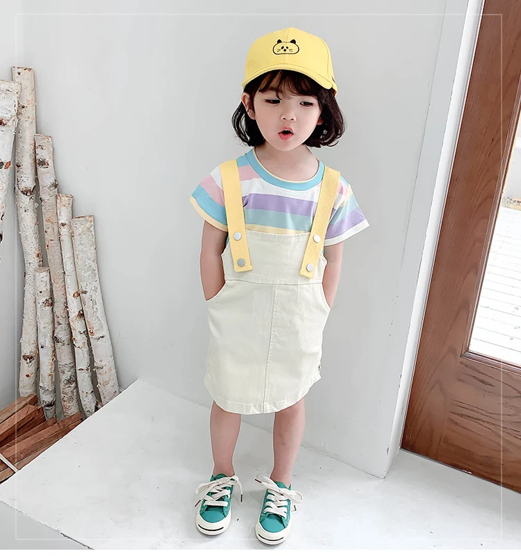 Rainbow strap dress For girls_01