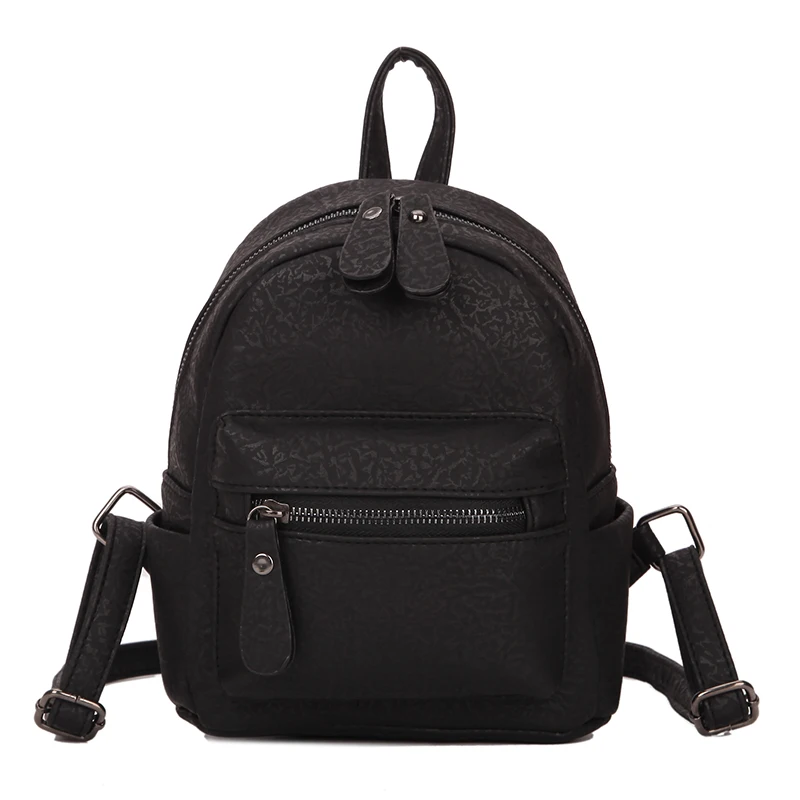 

Backpack Women PU Leathers Small Fashion Style Solid Zipper Bagpack Design Female Small High Quality Bag for Teenagers
