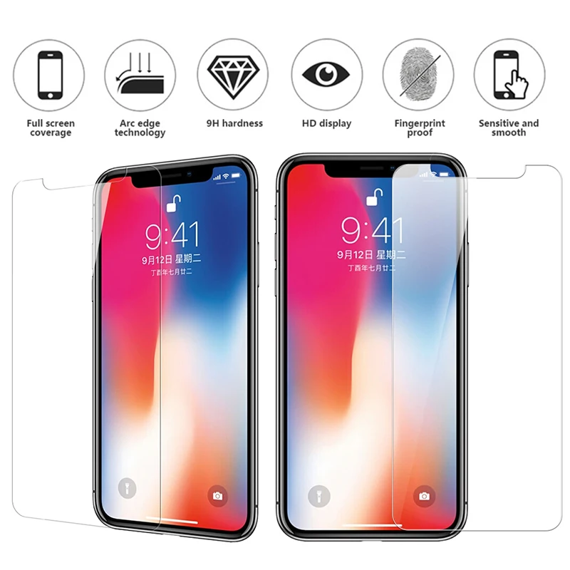 9H закаленное стекло для iPhone 7 8 6 6S Plus 2.5D Защита экрана iphone xs max защита стеклянная
