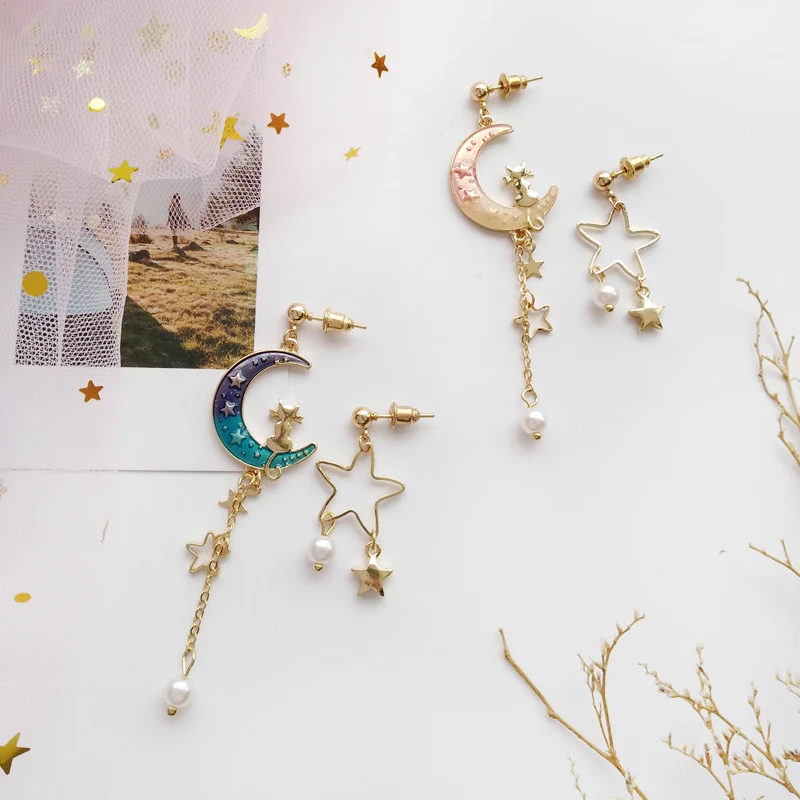 Kawaii Galaxy Moon Starry Earrings - Limited Edition