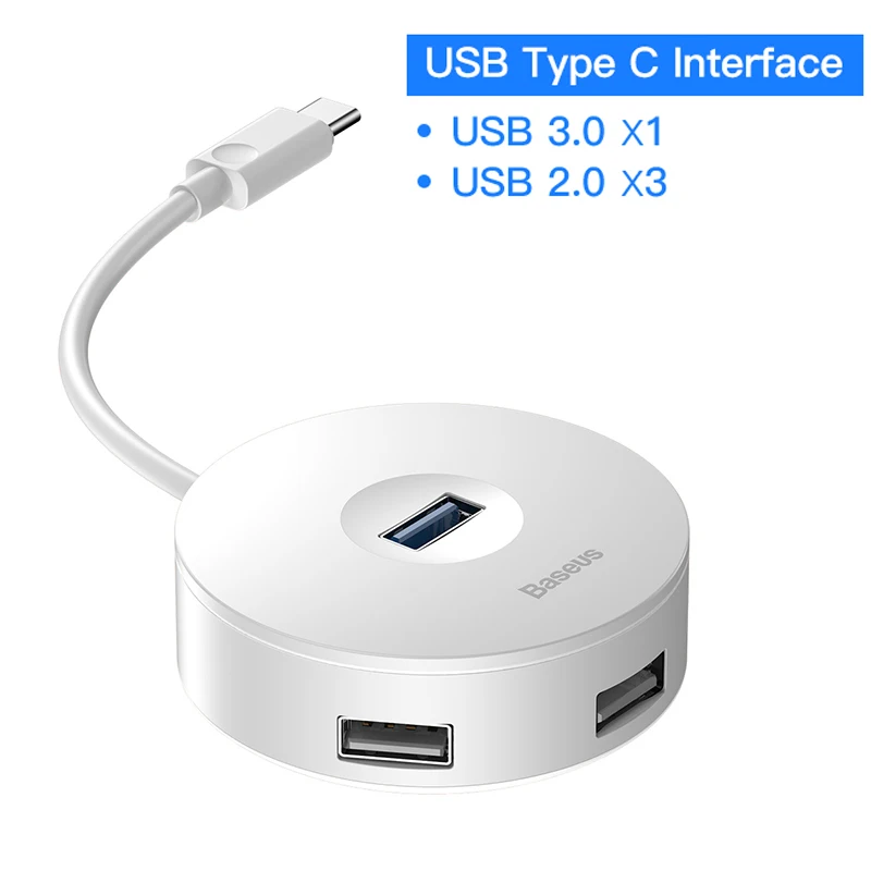 Baseus usb-хаб USB C для нескольких портов USB3.0 USB 3,0 type C концентратор разветвитель для Macbook Pro Air PC компьютер USB-C type-C HAB адаптер - Цвет: 10cm White Type C