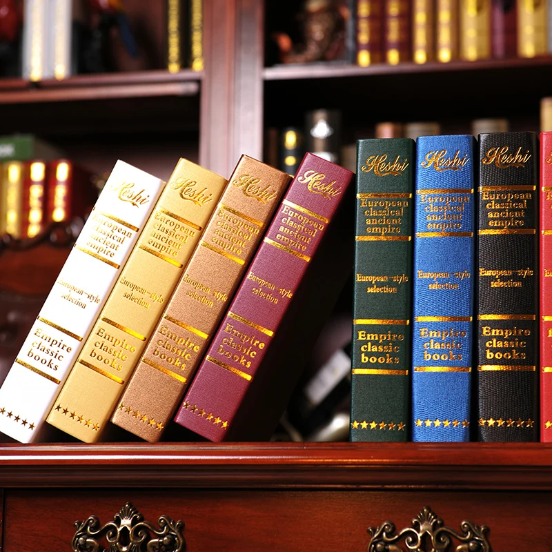 10 قطعة كتاب الإمبراطورية الأوروبية التصوير الدراسة جديد كاذبة خزانة الدعائم محاكاة مربع الديكور كتاب