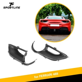 cheap Achterlichten Lamp Cover Fit Voor Ferrari 488 2015 2017 Droge Koolstofvezel Achterlichten Cover Protector Auto Accessoires