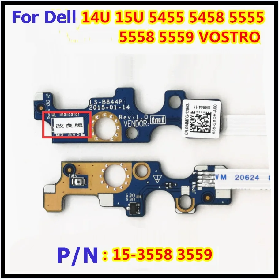 Interruttore On/Off Di Alimentazione Pcb Board Per Dell Inspiron 17 "17-5000 Serie 5755 5758 5759 Il Volume Cavo Della Flessione Con Jack Porta Parti 