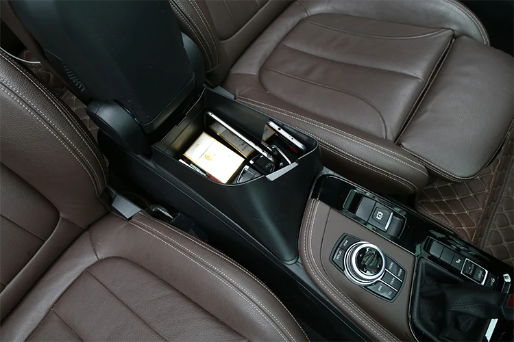 Черный пластиковый автомобильный подлокотник коробка для хранения для BMW X1 F48- для X2 F47- автомобильные аксессуары для LHD