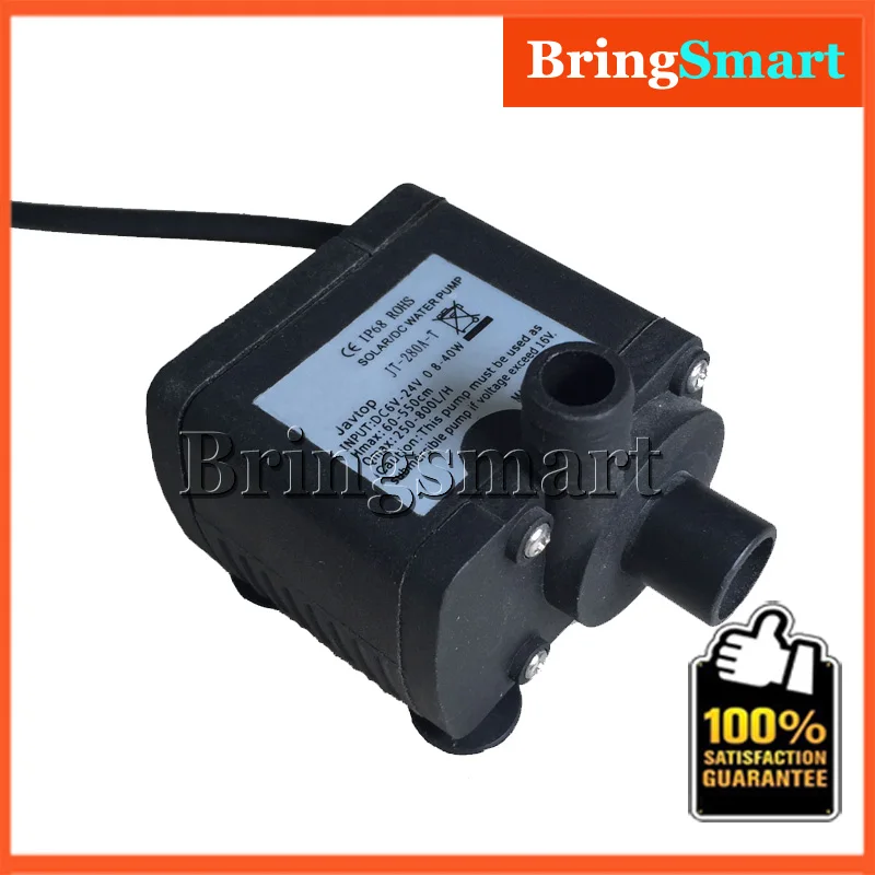 

Bringsmart JT-280A 400L/H 2M DC 4.5-12V Brushless Water Pump Submersible Fountain Pump DC 12V Solar Mini Pump