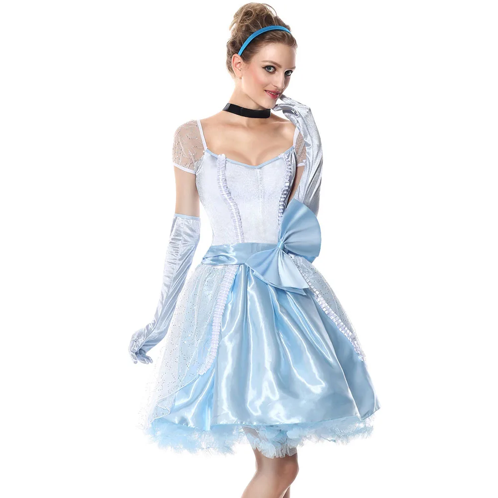 VASHEJIANG взрослый сказка костюм Алисы в стране чудес для Для женщин Хэллоуин синий костюм принцессы Маскарад Необычные форма S-XXL