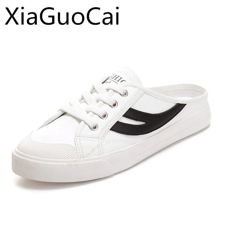 

Cute Women Loafers White Shoes Summer 2018 New Lazy Women Canvas Shoes Lightweight Flat Casual Sneakers
