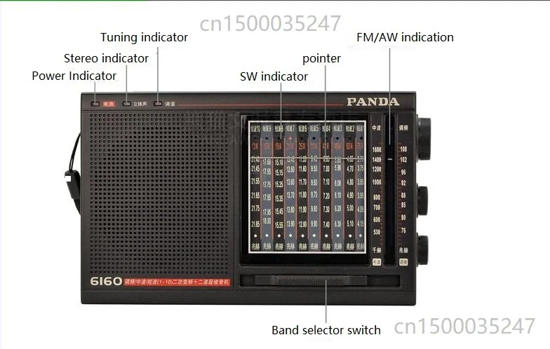 PANDA 6160 FM радио mw и SW частотная модуляция средняя волна Коротковолновая вторичная Частота Высокая чувствительность указатель радио