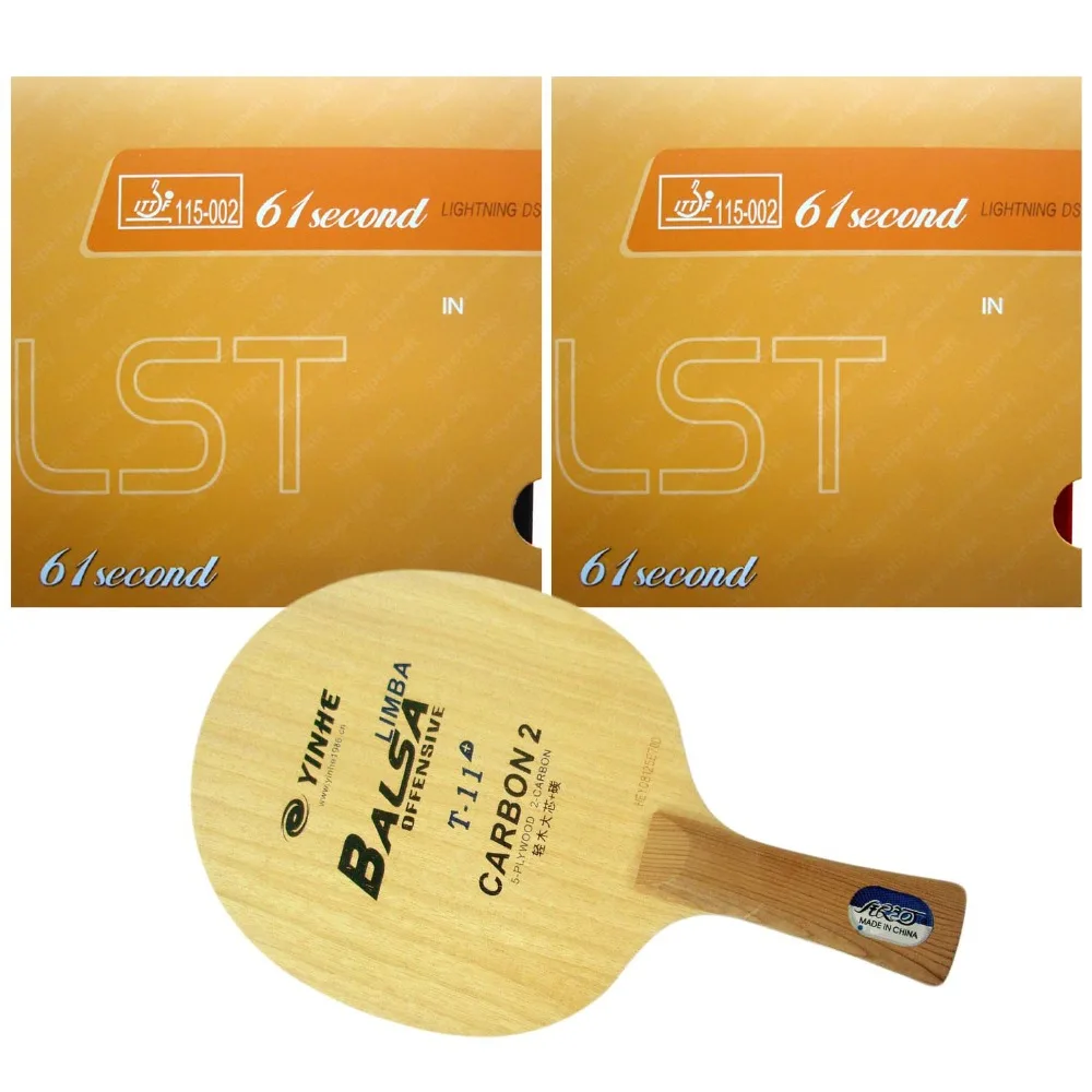 

Pro Table Tennis PingPong Combo Racket Galaxy T-11+ with 2x 61second Lightning DS LST Long Shakehand FL