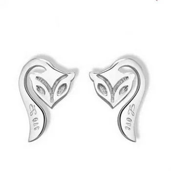 

Free Shipping New Popular Cute Animal 925 Sterling Silver Jewelry Fashion Exquisite Fire Fox Female Earrings SE202