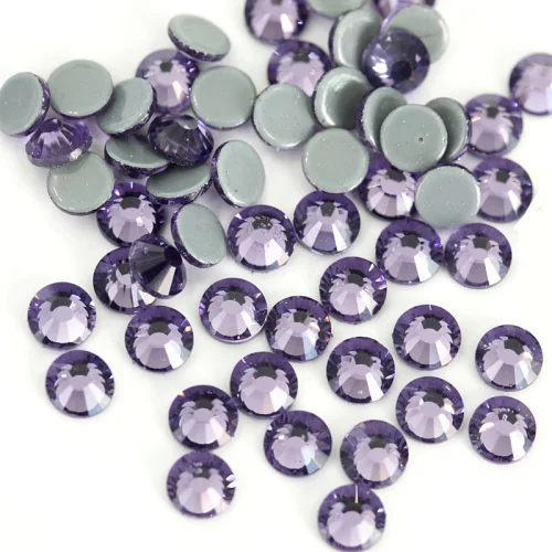 Tanzanite Высокое качество стразы Горячая фиксация стразы с плоской задней частью лучшее стекло кристалл горячей фиксации стразы с блестками из стразов для одежды E7037 - Цвет: Tanzanite