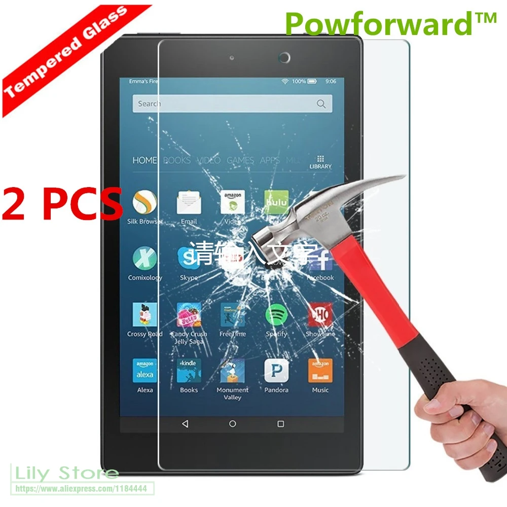 2 X Стекло 9 H Настоящее закаленное Стекло для Amazon Kindle Fire HD 8 HD8 8." версия Tablet Экран протектор Плёнки
