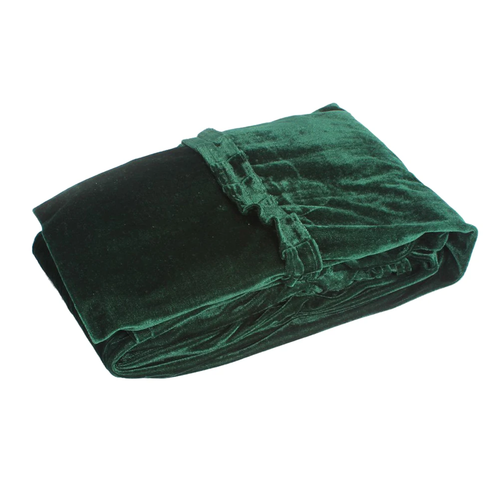 

Full Piano Cover pleuche Decorated with Macrame for Universal Upright Vertical Piano Green