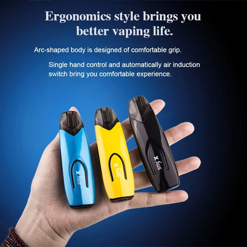 SMY X Pod System Kit E Cigarettes 650mAh Vape Pods 1.4ohm 2.0ml Cartridge Vaporizer Streamline Design Vape Pen Kits