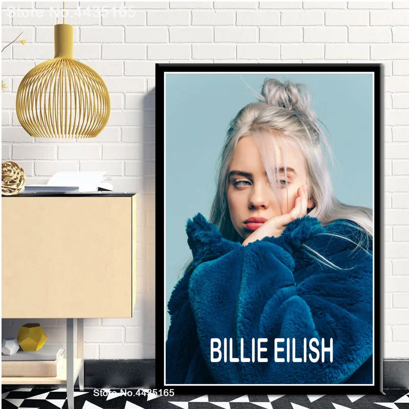 Billie Eilish Poster Singer Star Posters and Prints Wall Art Picture Canvas Painting Decoration for Living Room Home Decor - Цвет: Белый