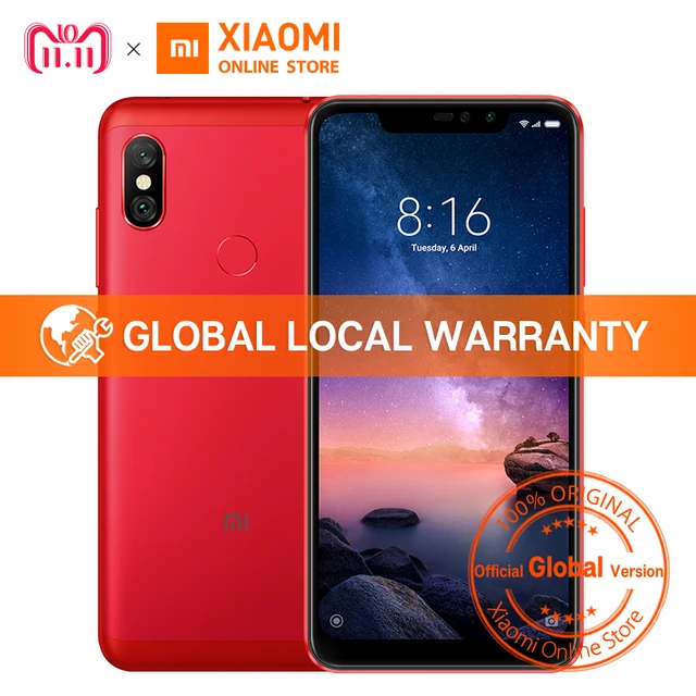 Global Version Xiaomi Redmi Note 6 Pro Snapdragon 636 3GB 32GB 6.26" Notch Full Screen Dual Camera 4000mAh Fingerprint Cellphone