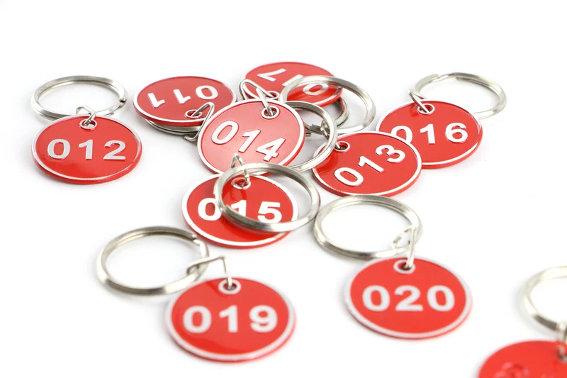 

Metal Sign Keychain Signage With Ring Digital Label Tag Number Card Plate With Key Chain Customization Color And Number Tag