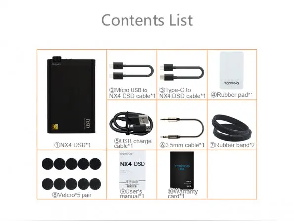 Topping NX4DSD Portable Audio DSD DAC Amplifier Headphone Earphone HIFI Digital Stereo Audio AMP for Iphone Black