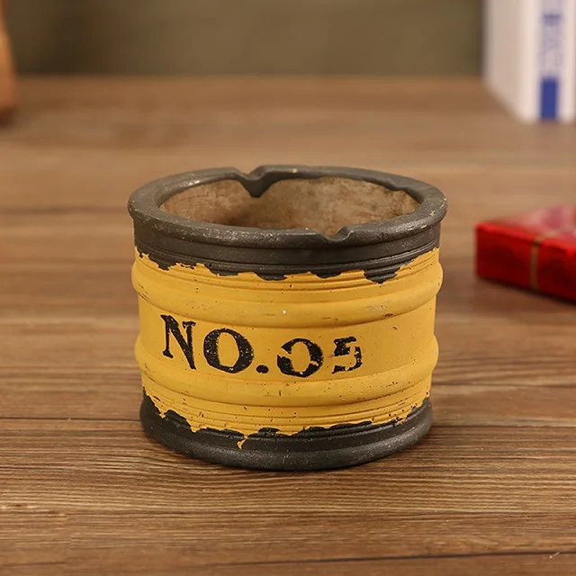 European Retro Cement Ashtray Multi Purpose Flower Pot Decoration