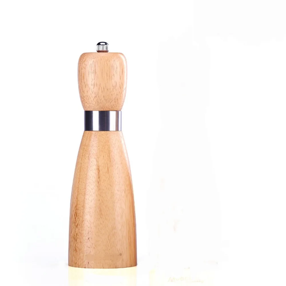 Manual Kitchen Pepper Mill Solid Oak Wooden Pepper Mill with Strong