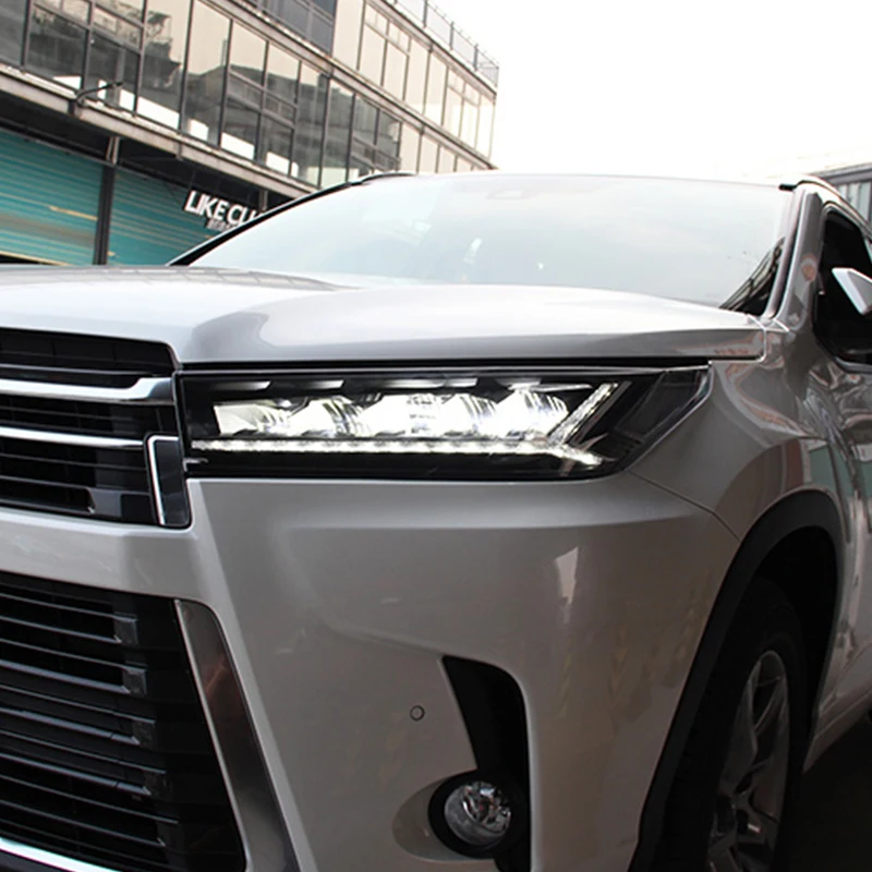 Hlxg Автомобиль Стайлинг корпус передней фары для Toyota Highlander 2018 светодиодные DRL