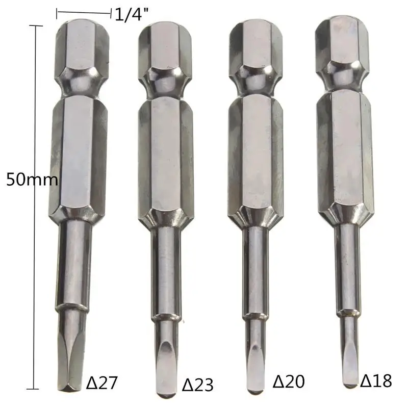 

NK MIXTOS 4Pcs Triangle Screwdriver Bits Set S2 Alloy Steel Hand Tools 1.8/2/2.3/2.7mm