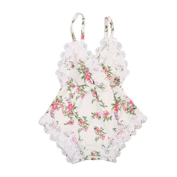 

Newborn Toddler Baby Girls Rompers Lace Floral Overall Outfits Sunsuit Clothes