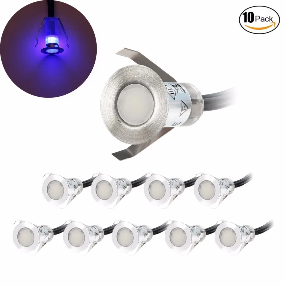 Lâmpadas à Prova Água de Aço Lâmpadas de Assoalho Iluminações de Poupança de Energia Lote w Dc12v Led Subterrânea d' Inoxidável 18mm Mini Passo 10 Pçs - 0.4 15 Aço Inoxidável 18mm MINI Lâmpadas de Assoalho