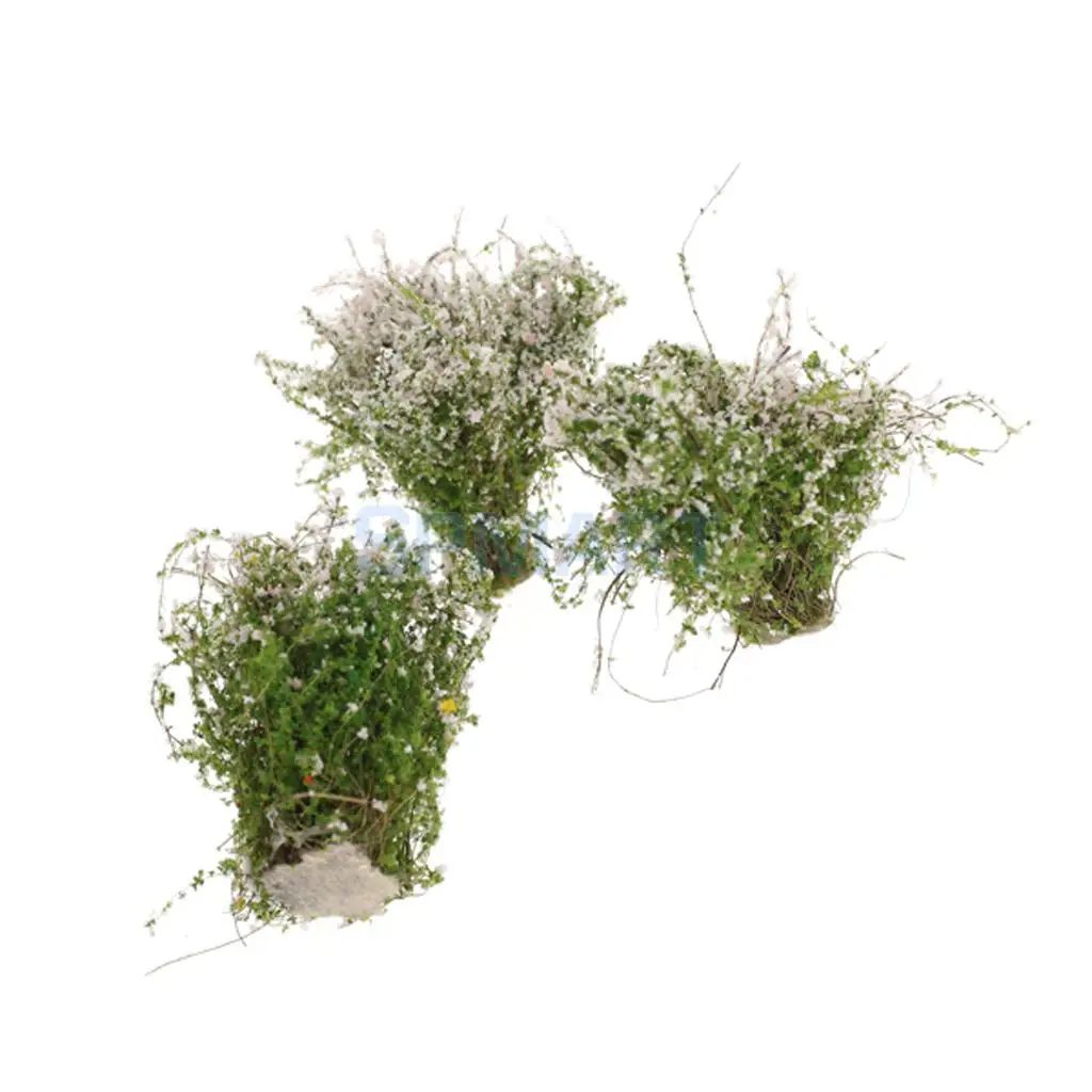 8Pcs Model Ground Cover Flower Model Miniature DIY Layout Scenery Landscape for RR Railway Street Building Park Garden