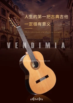 

36 inch Handmade Spanish guitar,VENDIMIA SOLID Cedar /Rosewood Acoustic guitarras,classical guitar with Nylon string 580MM